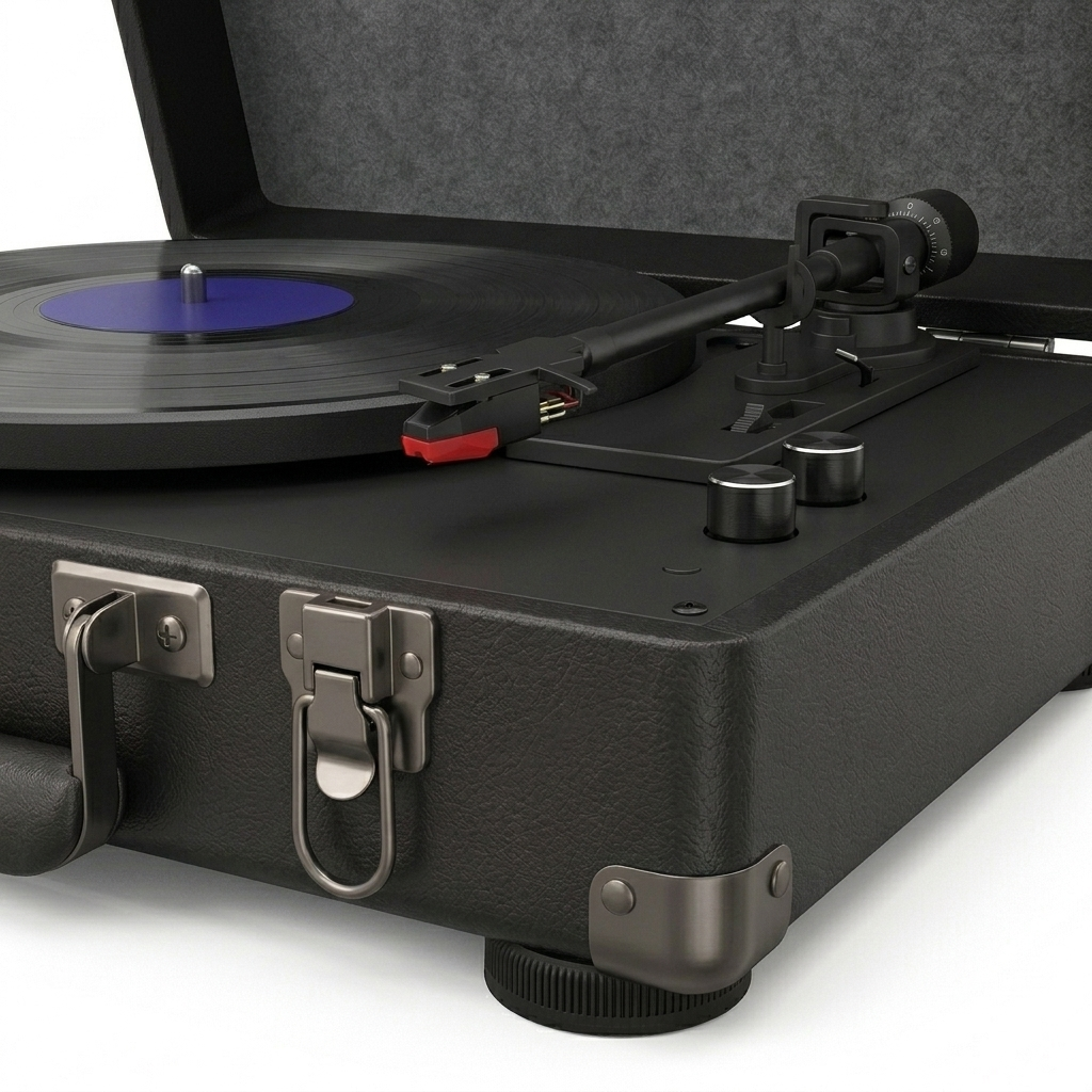 Platine Vinyle Valise BT5.0 AUX - Noir
