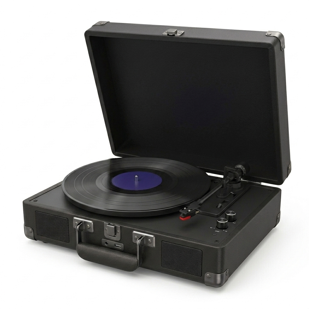 Platine Vinyle Valise BT5.0 AUX - Noir