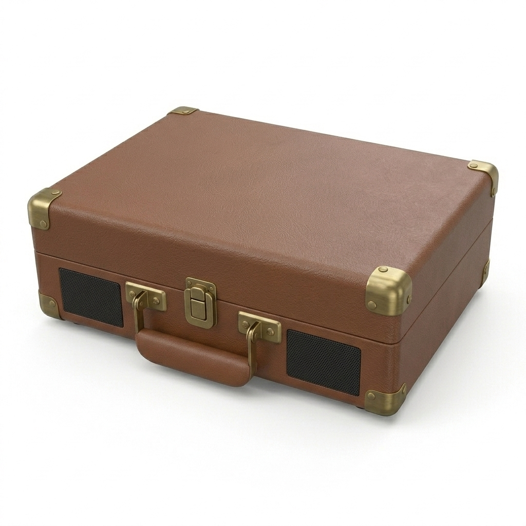 Platine Vinyle Valise BT5.0 AUX - Marron