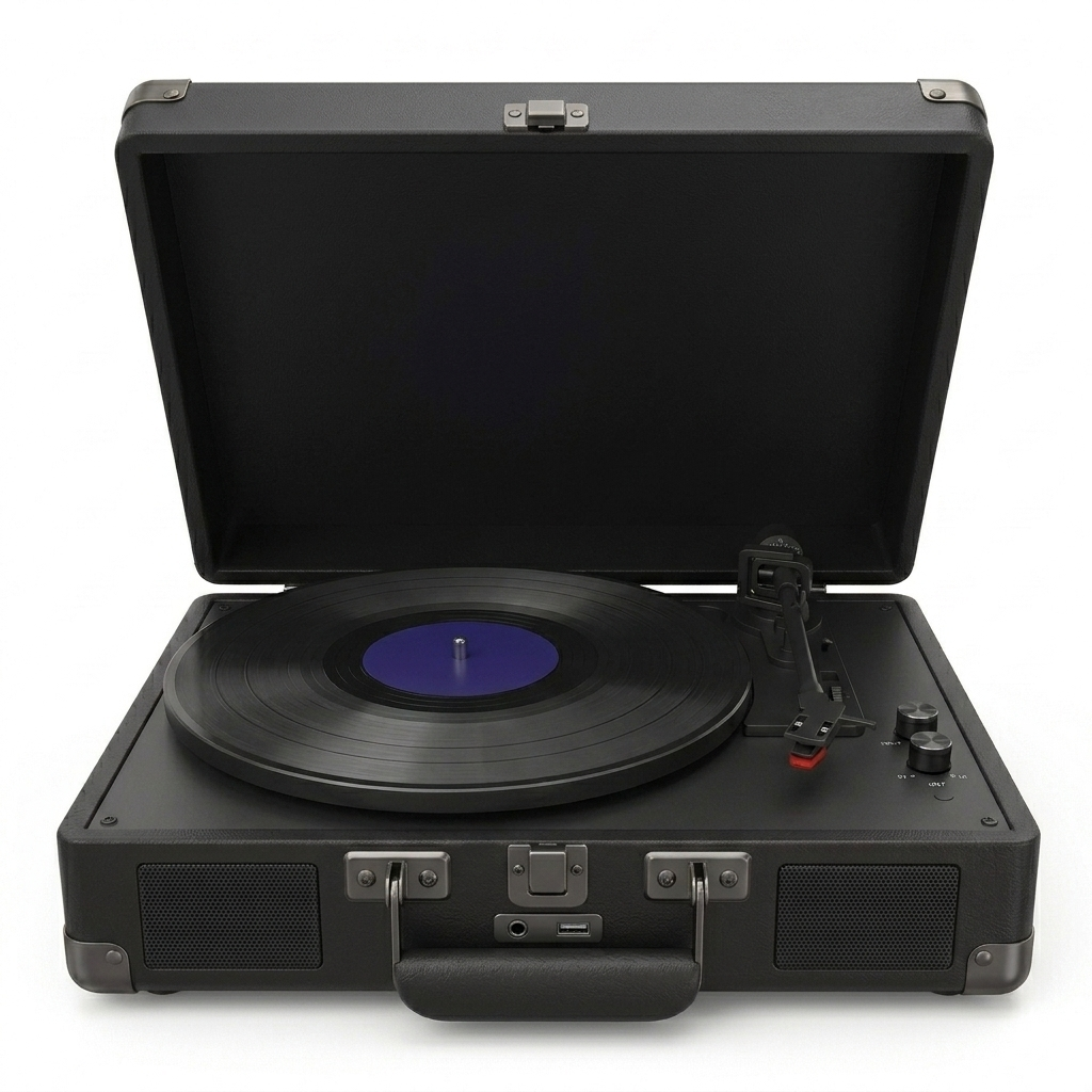Platine Vinyle Valise BT5.0 AUX - Noir
